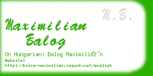 maximilian balog business card